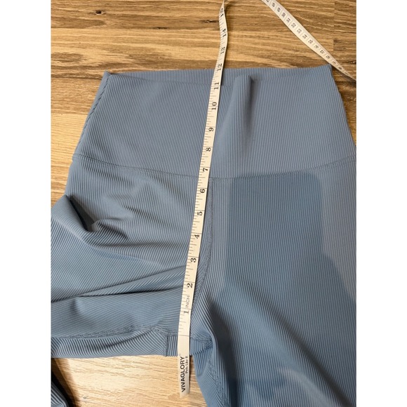 Beach Riot Sport Women Blue Ribbed High Waisted Leggings Size Small Made in USA